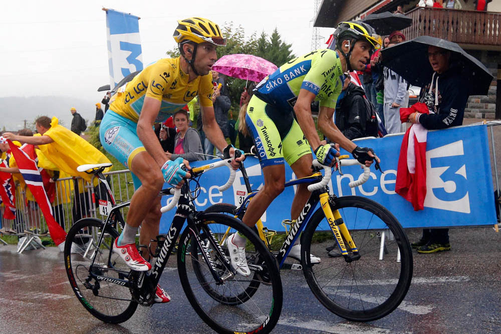Винченцо Нибали и Альберто контадор на Тур де Франс 2014