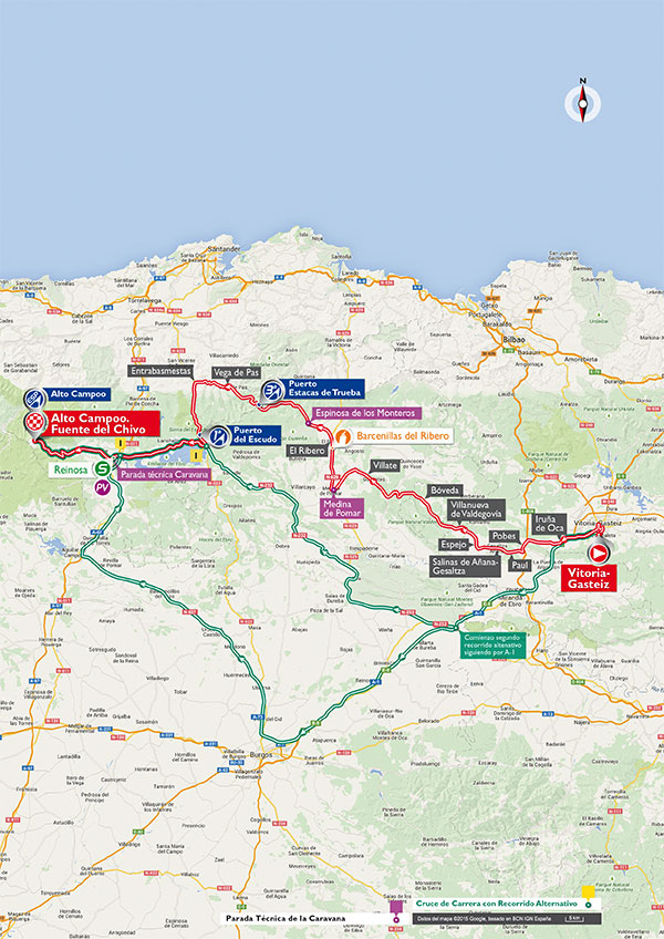Маршрут 14 этапа Вуэльты Испании 2015