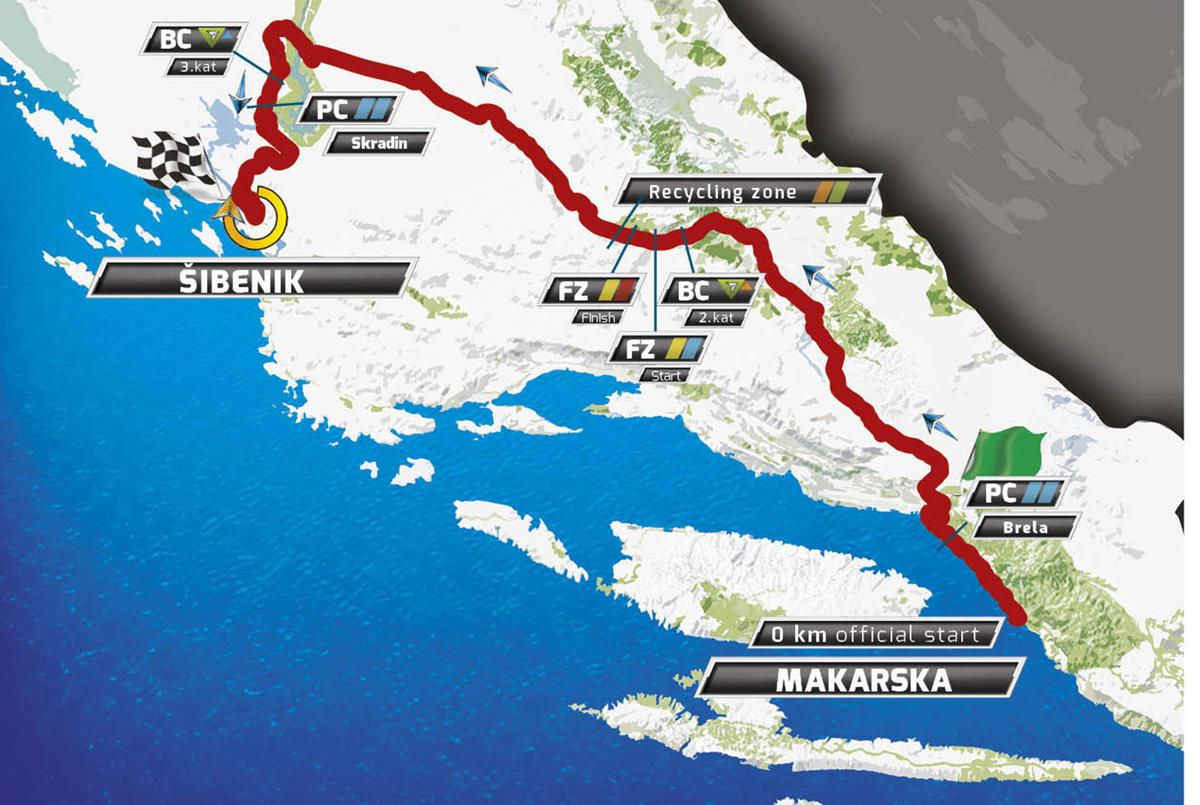 Карта маршрута 3 этапа Тура Хорватии 2016