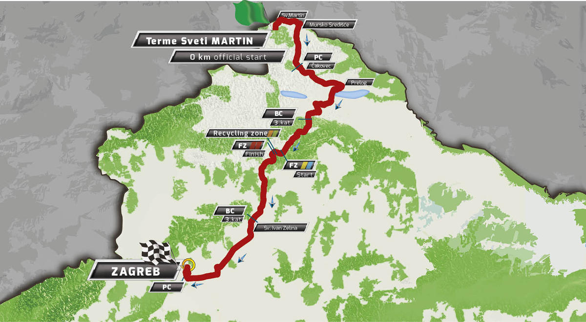 Карта маршрута 6 этапа Тура Хорватии 2016
