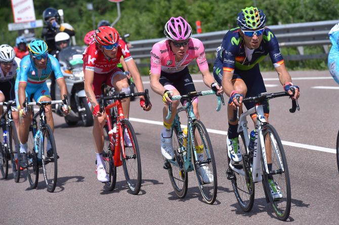 Alejandro Valverde (Movistar), Steven Kruijswijk (LottoNl-Jumbo) и Ilnur Zakarin (Katusha)(фото: Tim de Waele/TDWSport.com)