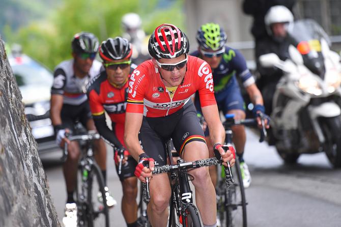 Tim Wellens in the breakaway during stage 5 at the Tour de Suisse (фото: Tim de Waele/TDWSport.com)