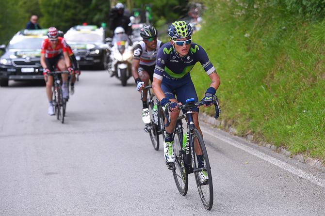 Winner Anacona attacks on the final climb during stage 5 at Tour de Suisse (фото: Tim de Waele/TDWSport.com)