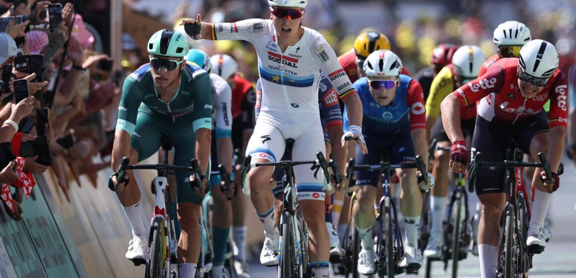 Merlier выигрывает Sprint Finish, когда Ван дер Поэль отрицал Epic Breakaway Triumph