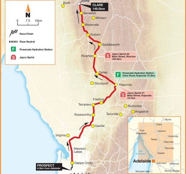 Тур Даун Андер/Santos Tour Down Under 2012 Маршрут и профиль этапов