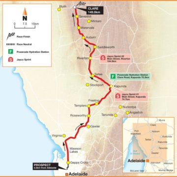 Тур Даун Андер/Santos Tour Down Under 2012 Маршрут и профиль этапов