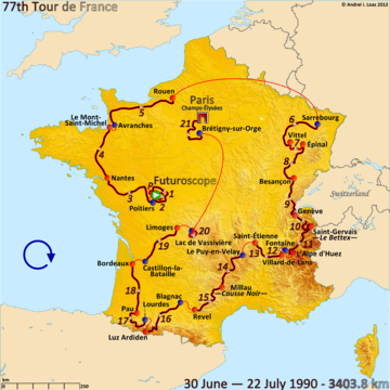 История Тур де Франс/Tour de France 1990