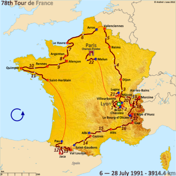 История Тур де Франс/Tour de France 1991