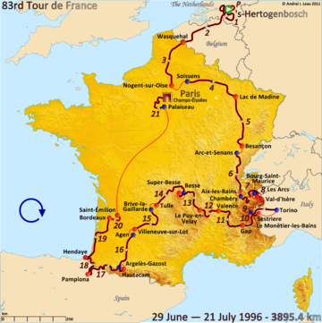 История Тур де Франс/Tour de France 1996