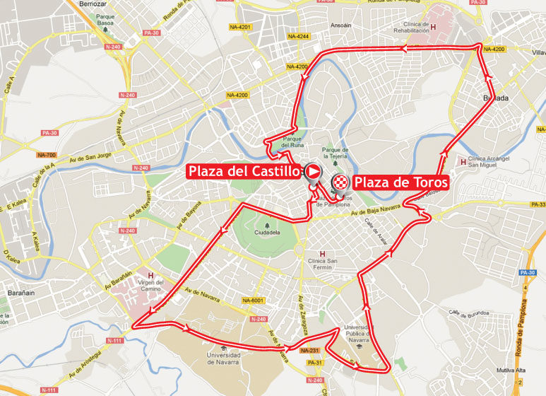 mapa14 Вуэльта Испании 2012/Vuelta a España 2012 1 этап превью