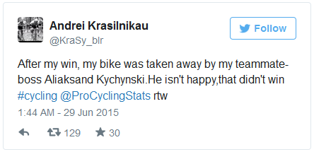Твиттер велогонщика