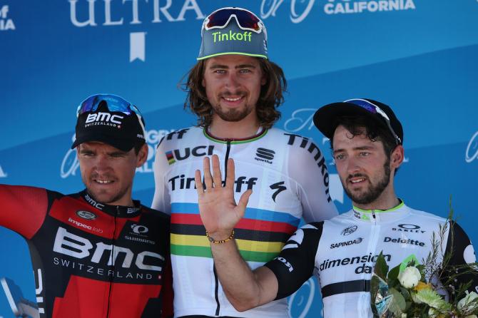 Топ 3 четвёртого этапа: Greg Van Avermaet, Peter Sagan и Nathan Haas (фото: Getty Images Sport)