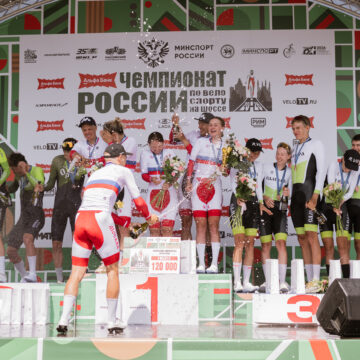 93c9a413f75d9956ca603e41e584bd21 Команда Москвы выиграла Альфа-Банк чемпионат России по велоспорту на шоссе в командной смешанной эстафете